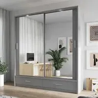 Aliso Wardrobe with 2 Sliding Doors - Matt Grey
