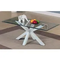 Alissa Coffee Table - White, Glass