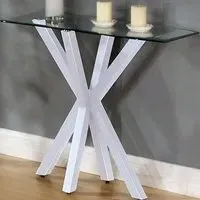Alissa Console Table - White, Glass