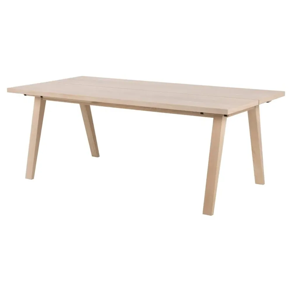 Alisto Rectangular Dining Table - White, Oak