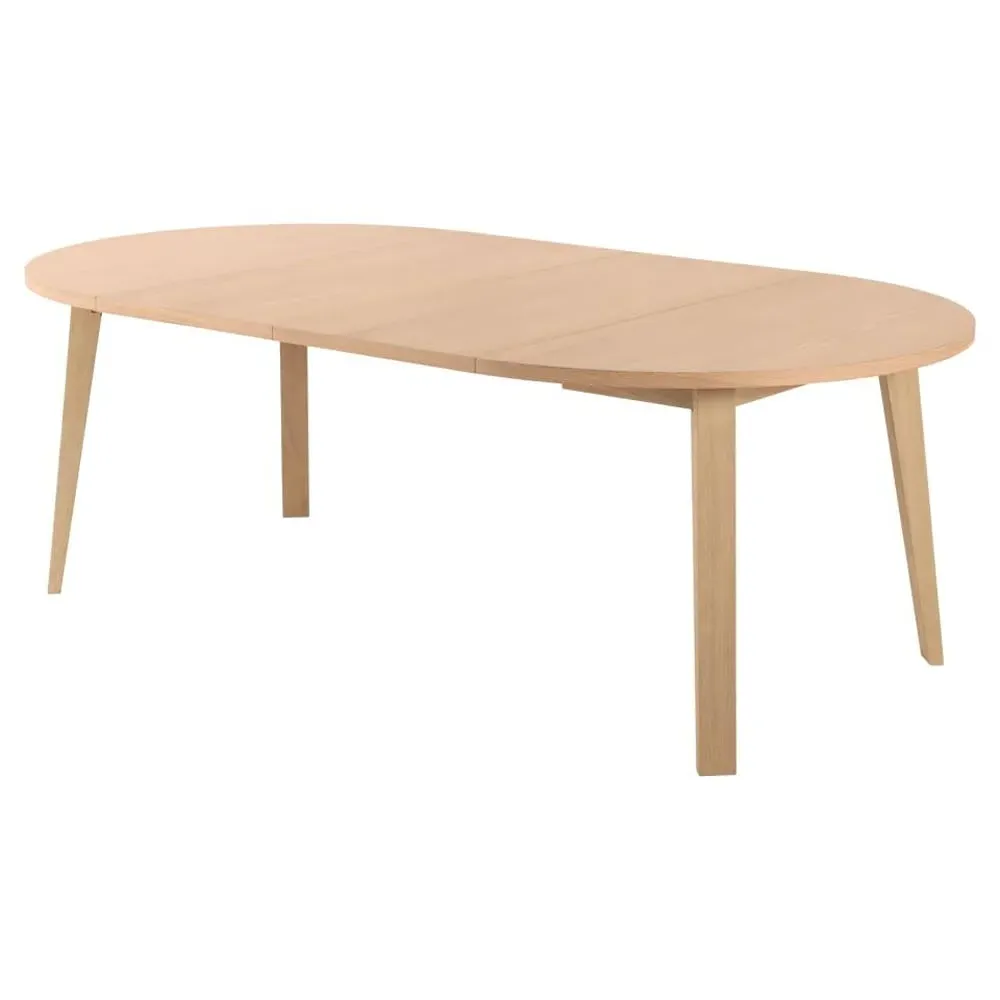 Alisto Round Dining Table Extendable - White, Oak