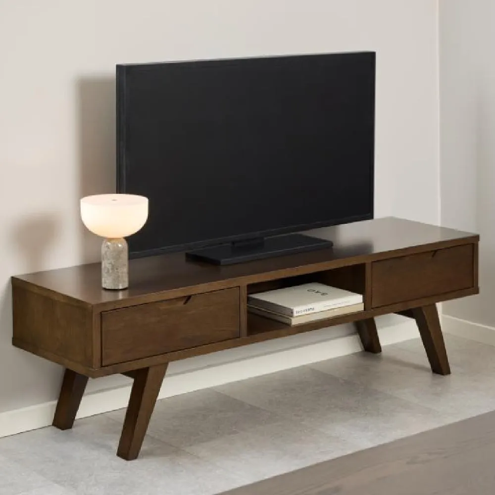 Alisto TV Stand with 2 Drawers - Smoked Oak