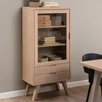 Alisto Wide Display Cabinet - Oak White