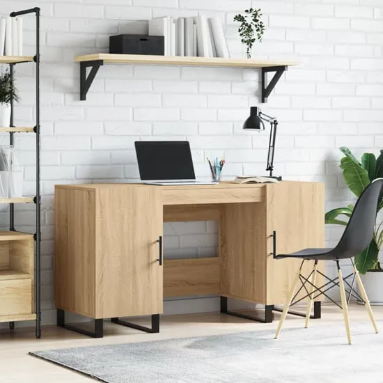 Alivia Computer Desk with 2 Doors - Sonoma Oak