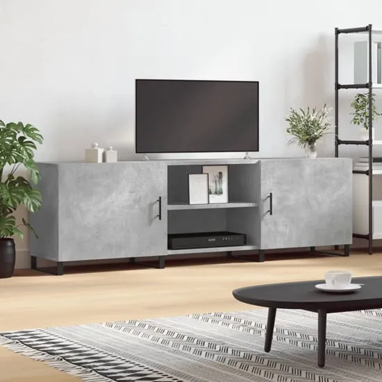 Alivia TV Stand with 2 Doors - Concrete Effect, Engineered Wood