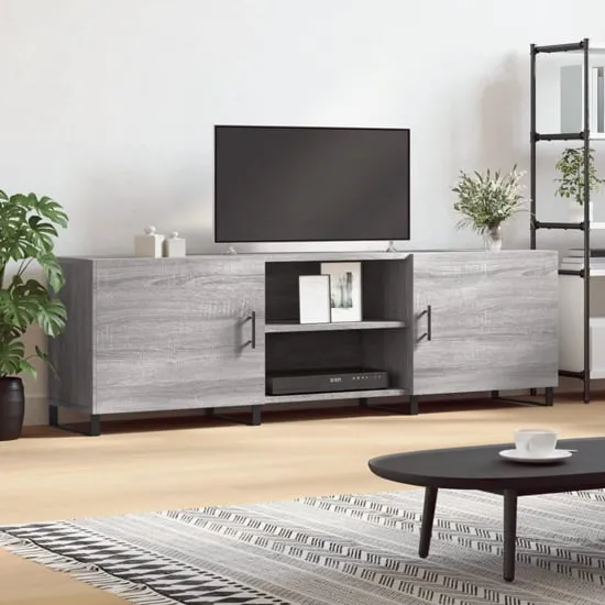 Alivia TV Stand with 2 Doors - Grey Sonoma Oak, Engineered Wood