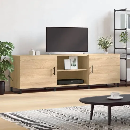 Alivia TV Stand with 2 Doors - Sonoma Oak, Engineered Wood image