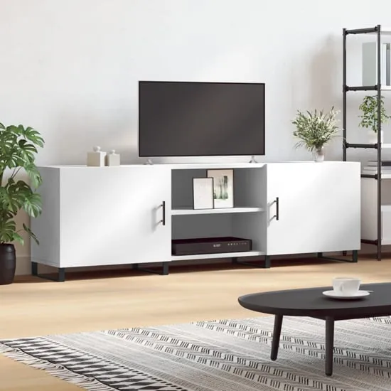 Alivia TV Stand with 2 Doors - White, Engineered Wood