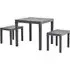 Aliza Garden Dining Set with 2 Benches - Brown, Plastic