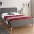 Alkham Double Bed Frame with Button Tufting - Grey, Fabric