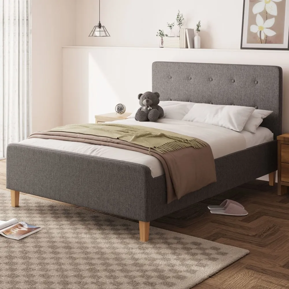 Alkham King Size Ottoman Bed with Storage - Dark Grey, Fabric