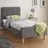 Alkham Single Bed Frame with Buttoned Headboard - Grey, Fabric