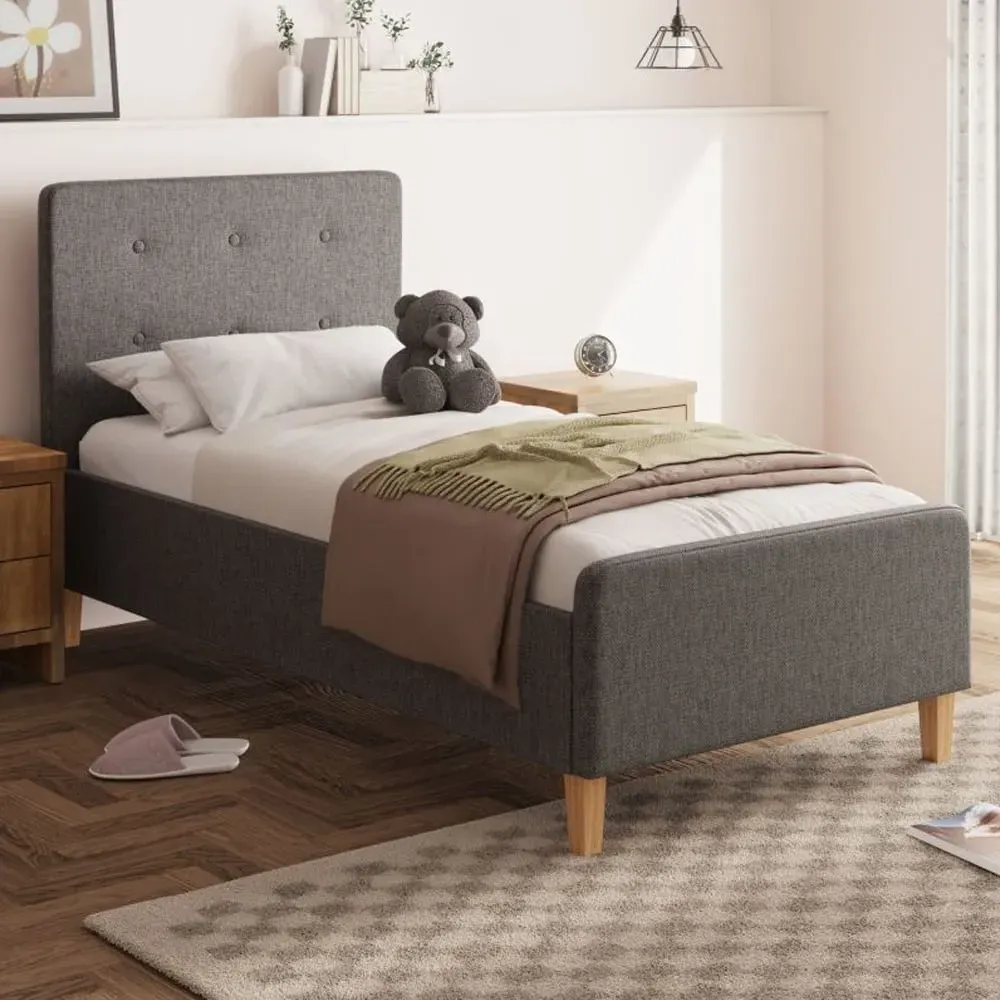 Alkham Single Ottoman Bed with Storage - Dark Grey, Fabric image