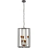 Allais 6 Light Pendant Light - Black, Iron