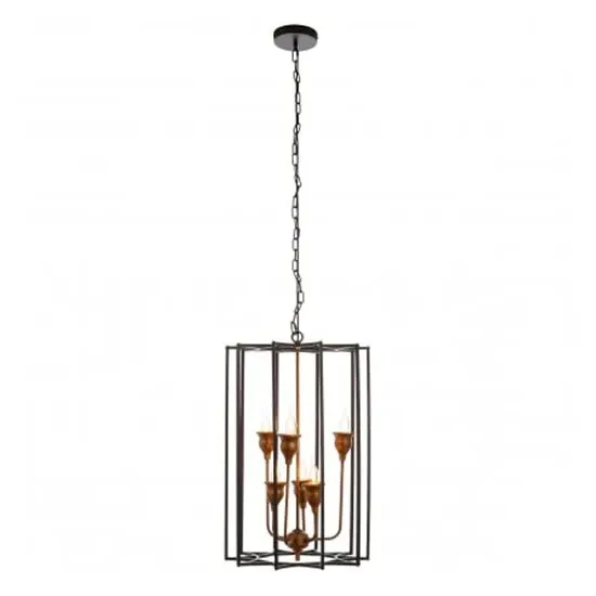 Allais 6 Light Pendant Light - Black, Iron