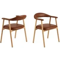 Allegan Dining Chairs in Pair - Brandy, PU Leather alternate view