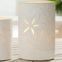 Allegan Large Floral Table Lamp - White, Porcelain alternate view