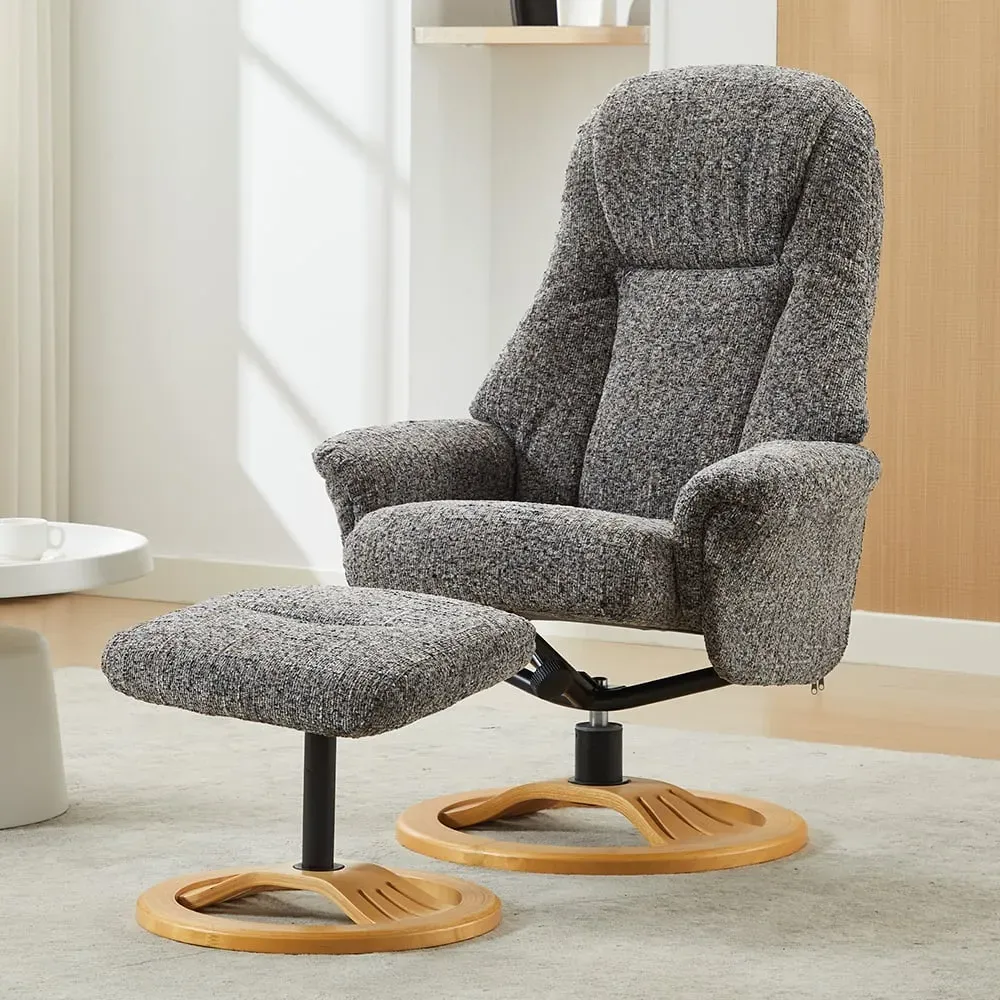 Allegan Recliner Chair with Stool - Muscari, Fabric