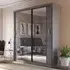 Allen 2-Door Wardrobe with Mirrored Sliding Doors - Grey