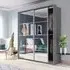 Allen 2-Door Wardrobe with Mirrored Sliding Doors - Grey