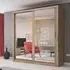 Allen 2-Door Wardrobe with Mirrored Sliding Doors - Shetland Oak