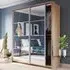 Allen 2-Door Wardrobe with Mirrored Sliding Doors - Shetland Oak