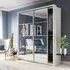 Allen 2-Door Wardrobe with Mirrored Sliding Doors - White