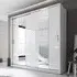 Allen 2-Door Wardrobe with Mirrored Sliding Doors - White