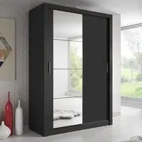 Allen 2-Door Wardrobe with Sliding Doors - Black