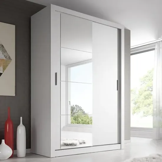Allen 2-Door Wardrobe with Sliding Doors - White