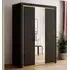 Allen 3-Door Mirrored Wardrobe - Black, Laminated Board