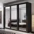 Allen 3-Door Wardrobe with Mirrored Sliding Doors - Black