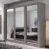 Allen 3-Door Wardrobe with Mirrored Sliding Doors - Grey