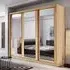 Allen 3-Door Wardrobe with Mirrored Sliding Doors - Shetland Oak
