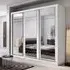 Allen 3-Door Wardrobe with Mirrored Sliding Doors - White