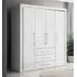 Allen 4-Door Wardrobe with Drawers - White, Laminated Board