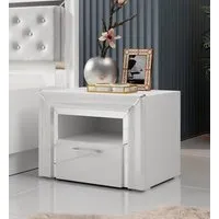 Allen Bedside Cabinet with 1 Drawer - White