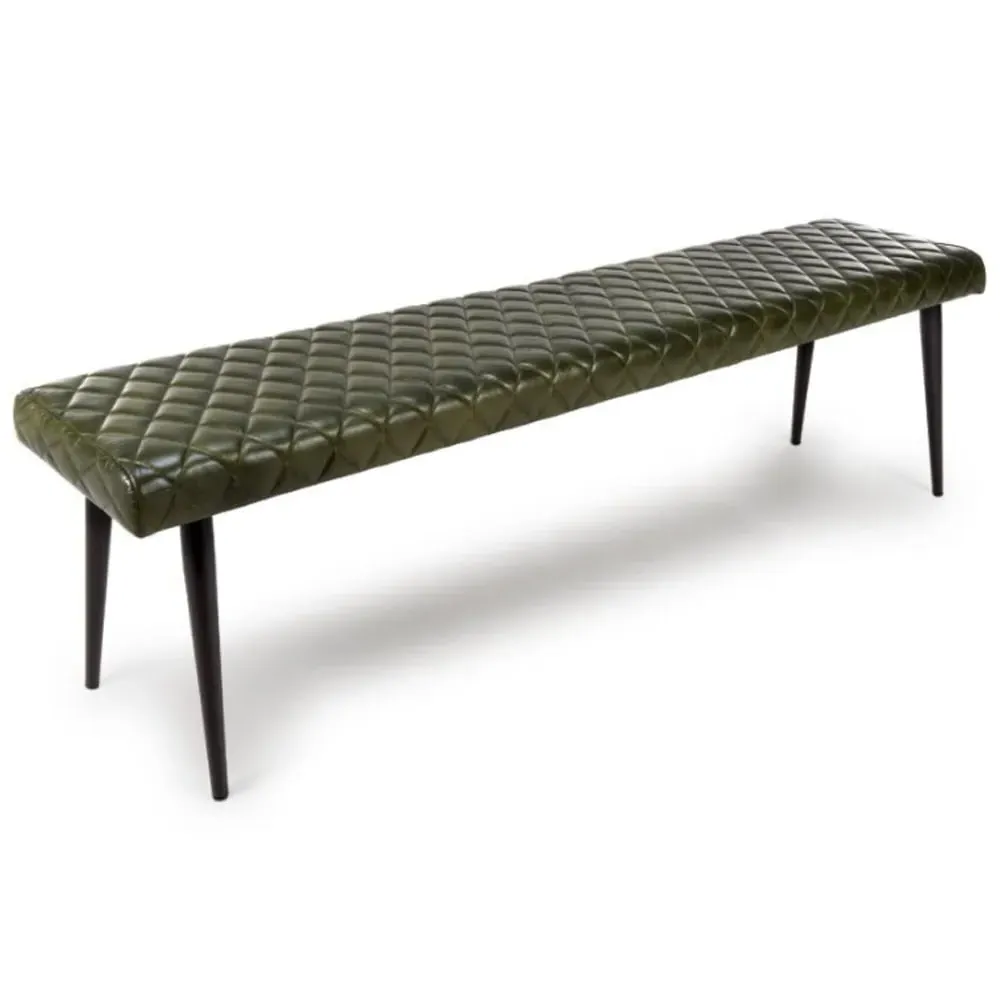Allen Dining Bench - Green, Faux Leather product