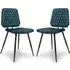 Allen Dining Chairs in Pair - Blue, Leather