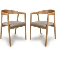 Allen Dining Chairs In Pair - Natural Oak