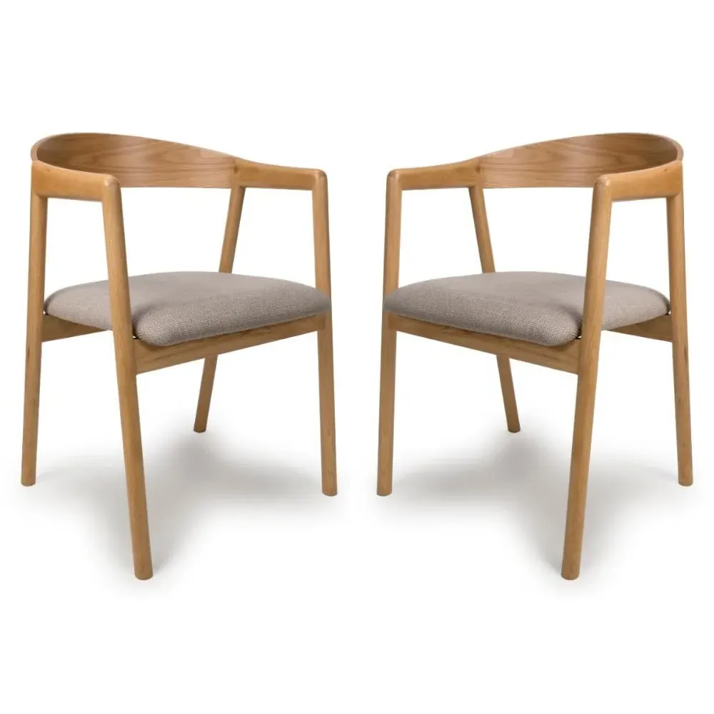 Allen Dining Chairs In Pair - Natural Oak