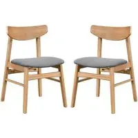 Allen Dining Chairs In Pair - Oak