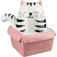 Allen Findus Cat Sculpture - Rose, Porcelain
