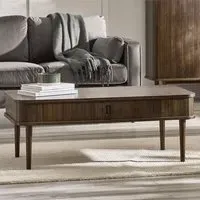 Allen Rectangular Coffee Table with Storage - Dark Oak