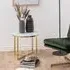 Allen Side Table with Glass Top - White, Gold