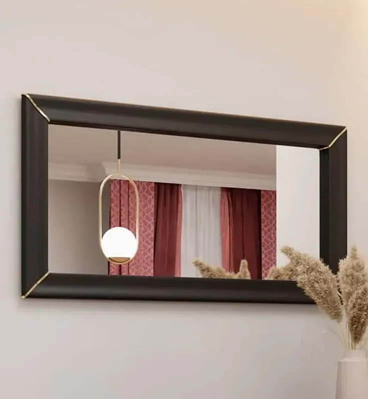 Allen Wall Mirror - Black, Laminated Board