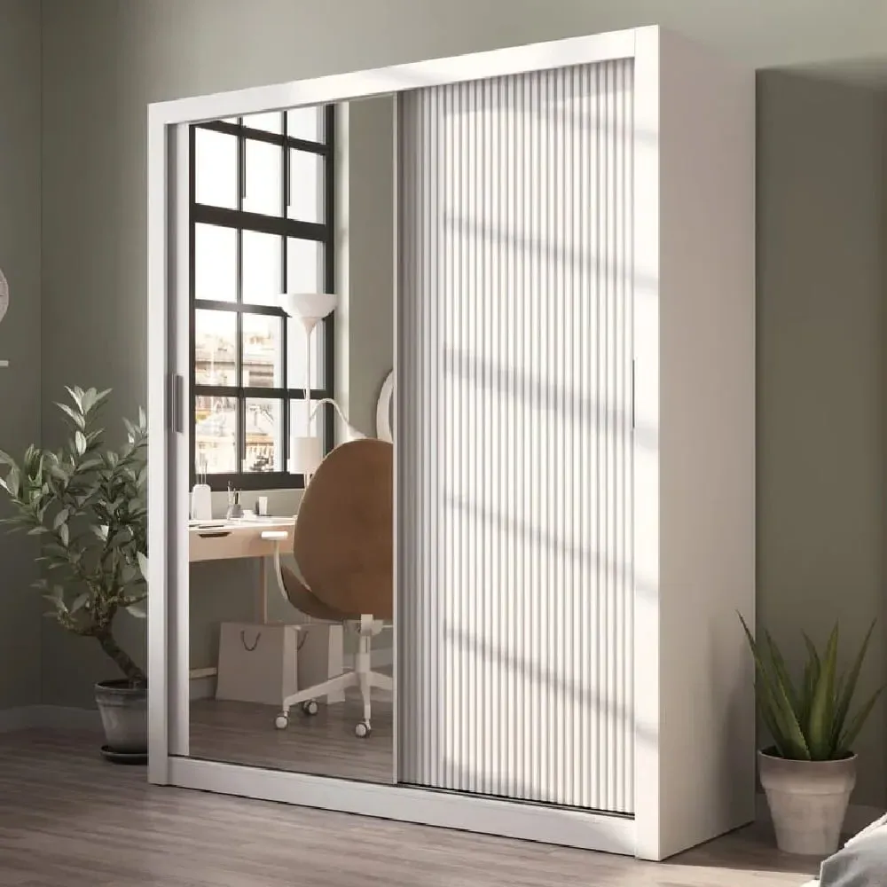Allen Wardrobe with 2 Sliding Doors - White