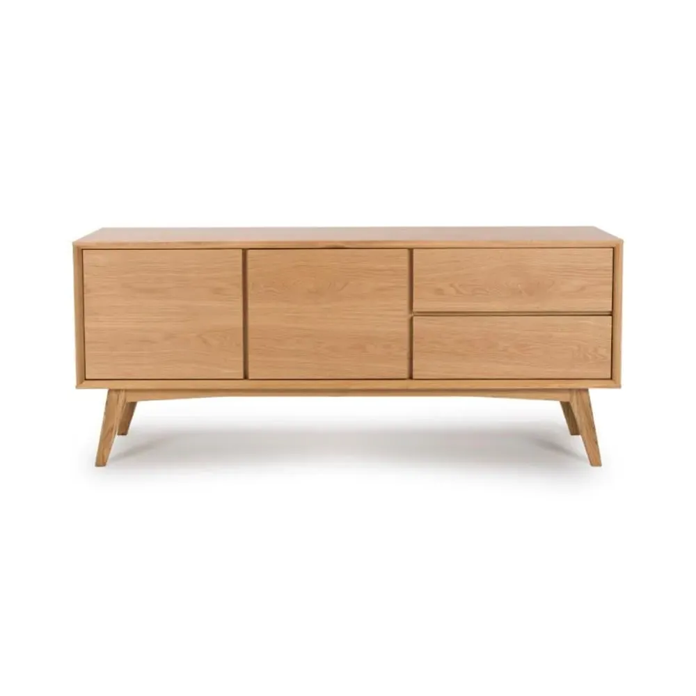 Allen Wooden Sideboard with 2 Doors 2 Drawers - Natural, Oak