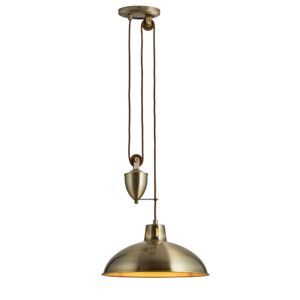 Allendale Steel Pendant Ceiling Light - Antique Brass