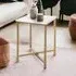 Allerton Small Square End Table - White Marble Effect, Wood